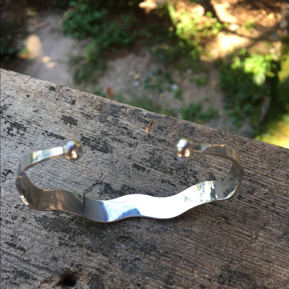 BRACELET Cuff Vintage Silver Black Southwest Boho - Picture 3 of 5